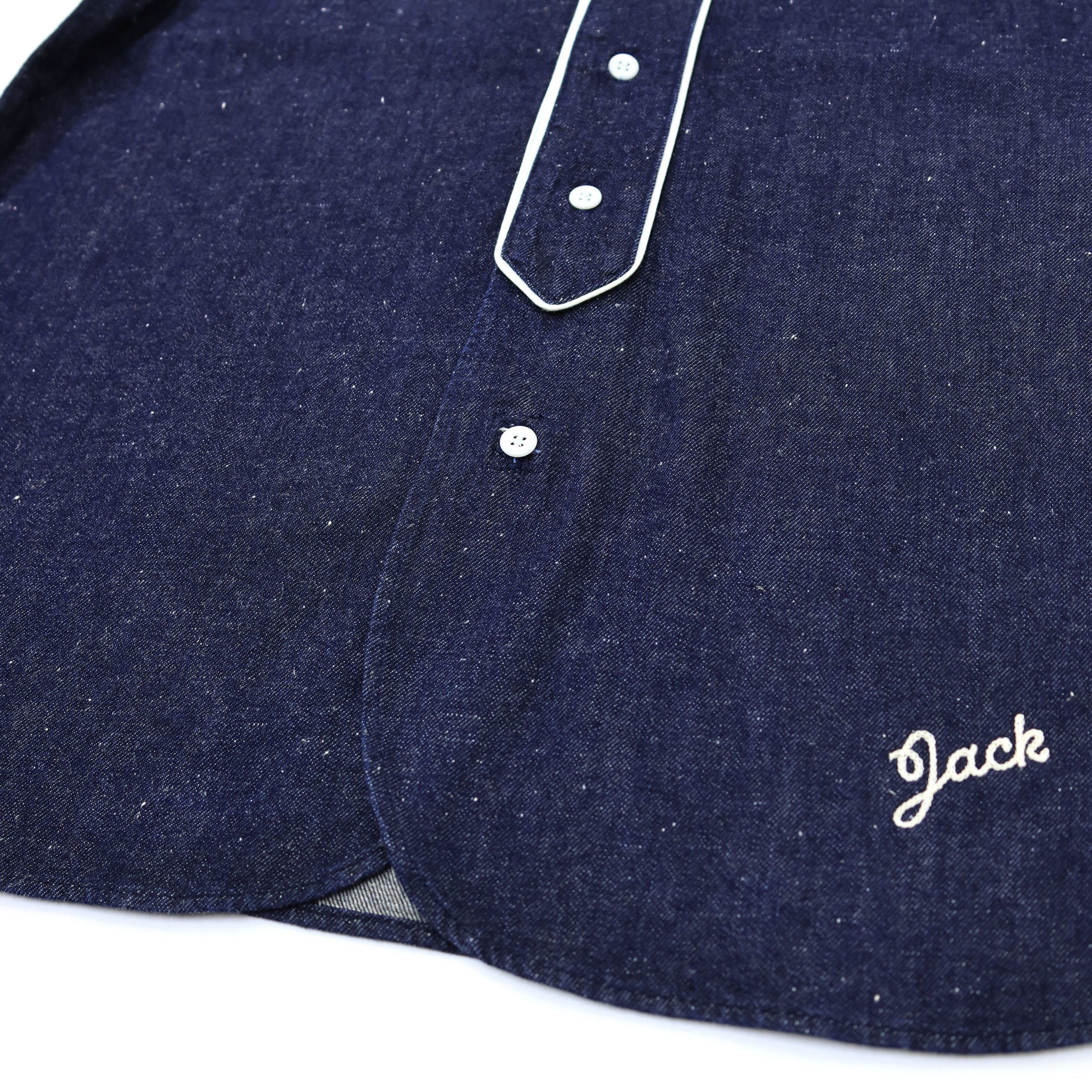 F3490 DENIM BASEBALL SHIRT - INDIGO