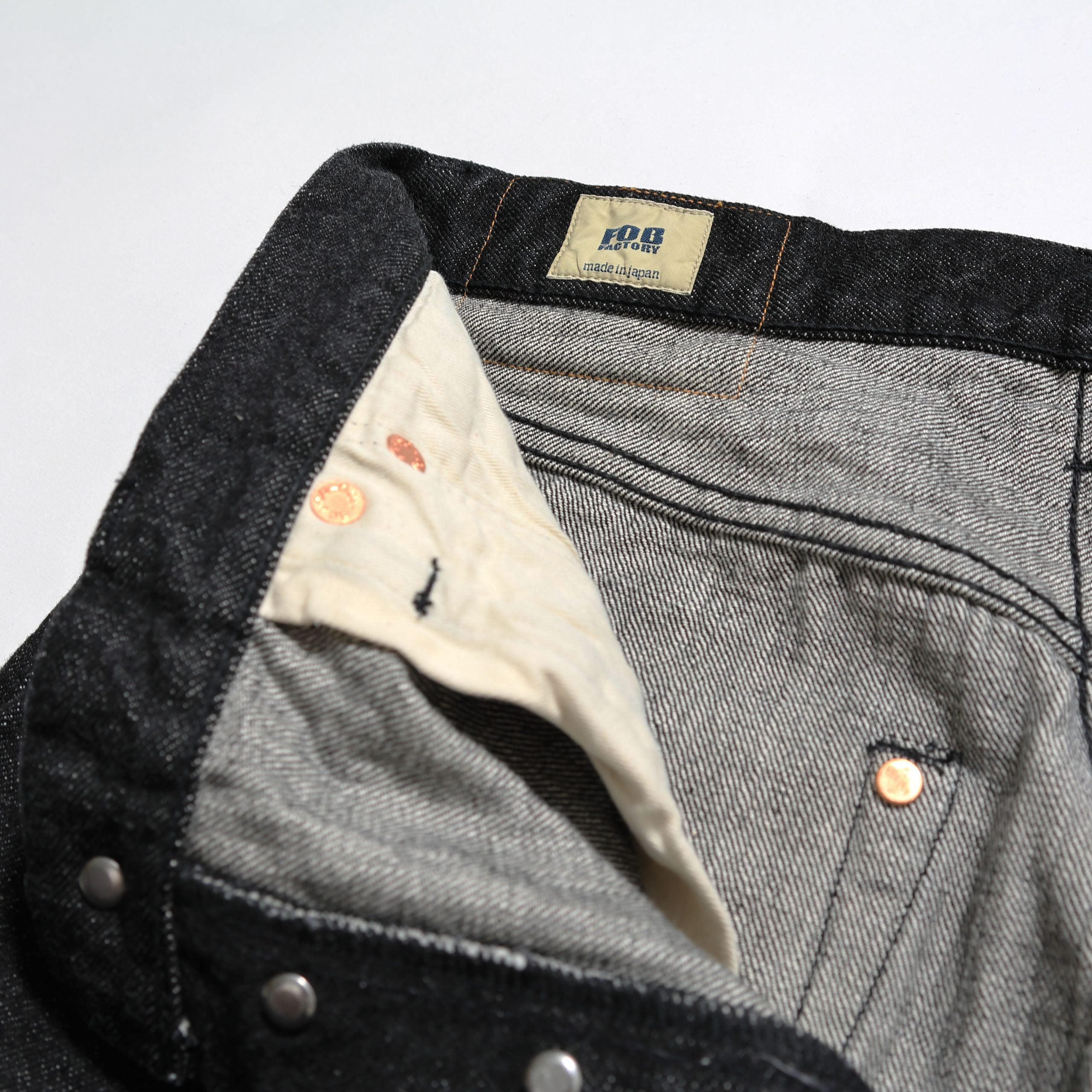 F153 SELVEDGE DENIM TAPERED 5P - BLACK