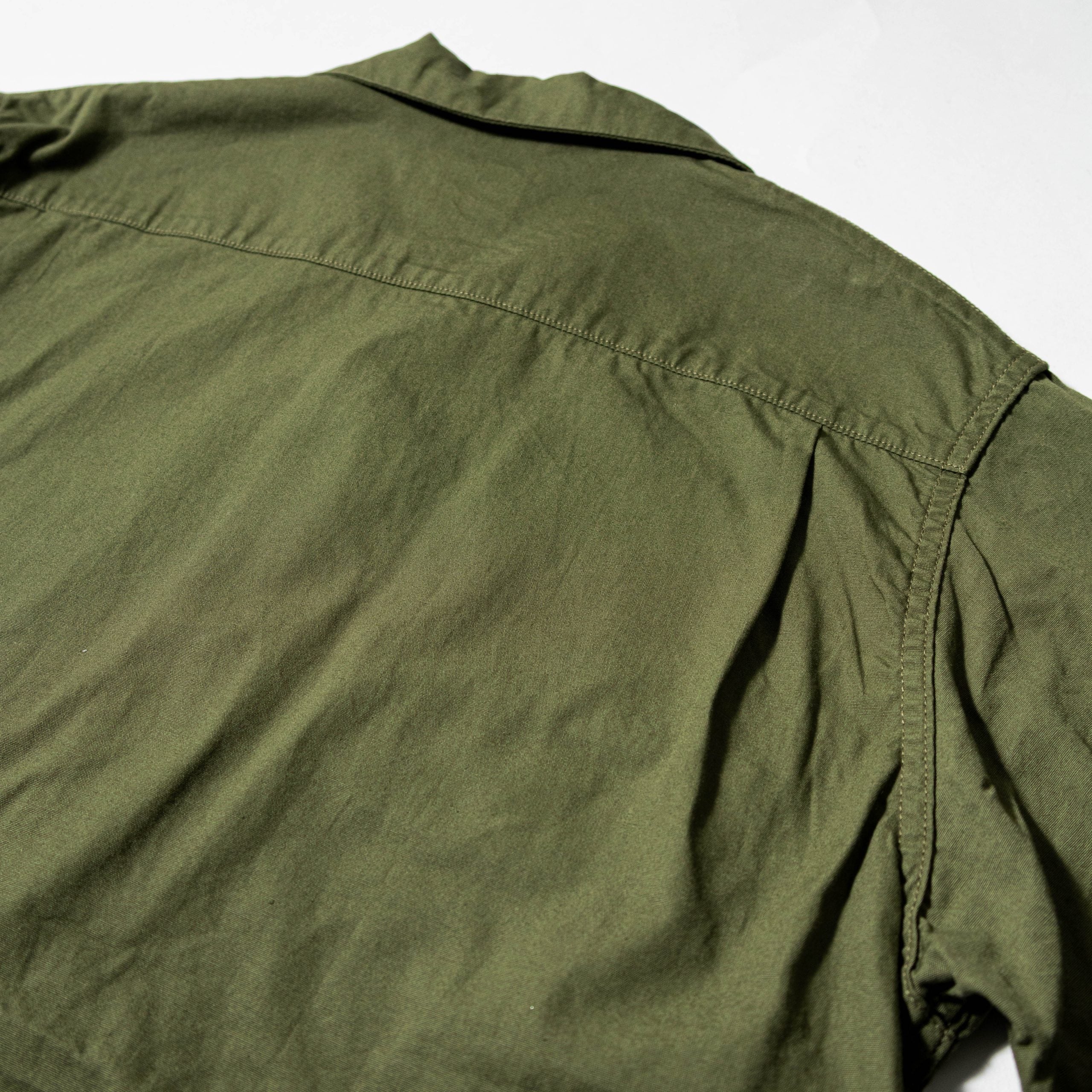 F3515 OPEN COLLAR SHIRT - OLIVE