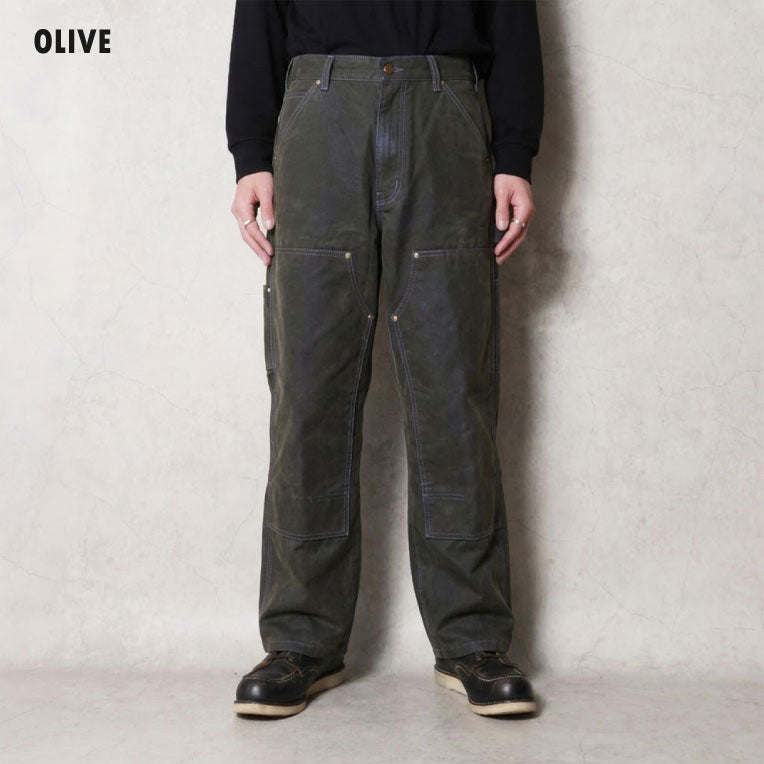 10194 FLOCKY DENIM PAINTER PANTS - OLIVE