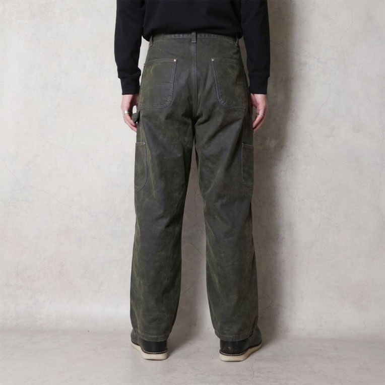 10194 FLOCKY DENIM PAINTER PANTS - OLIVE