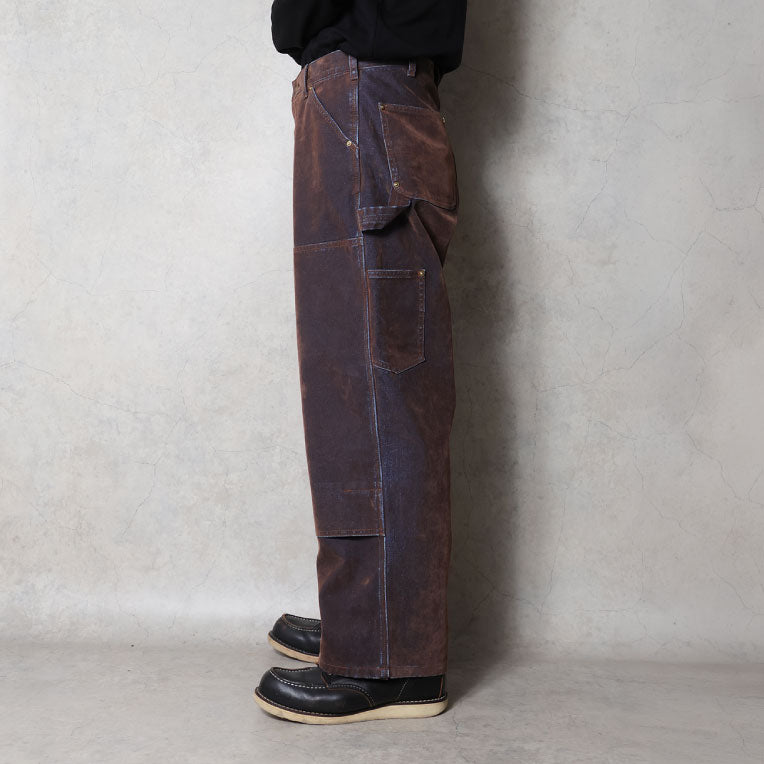 10194 FLOCKY DENIM PAINTER PANTS - BROWN