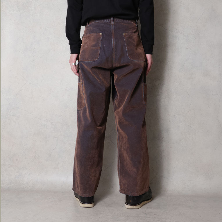 10194 FLOCKY DENIM PAINTER PANTS - BROWN