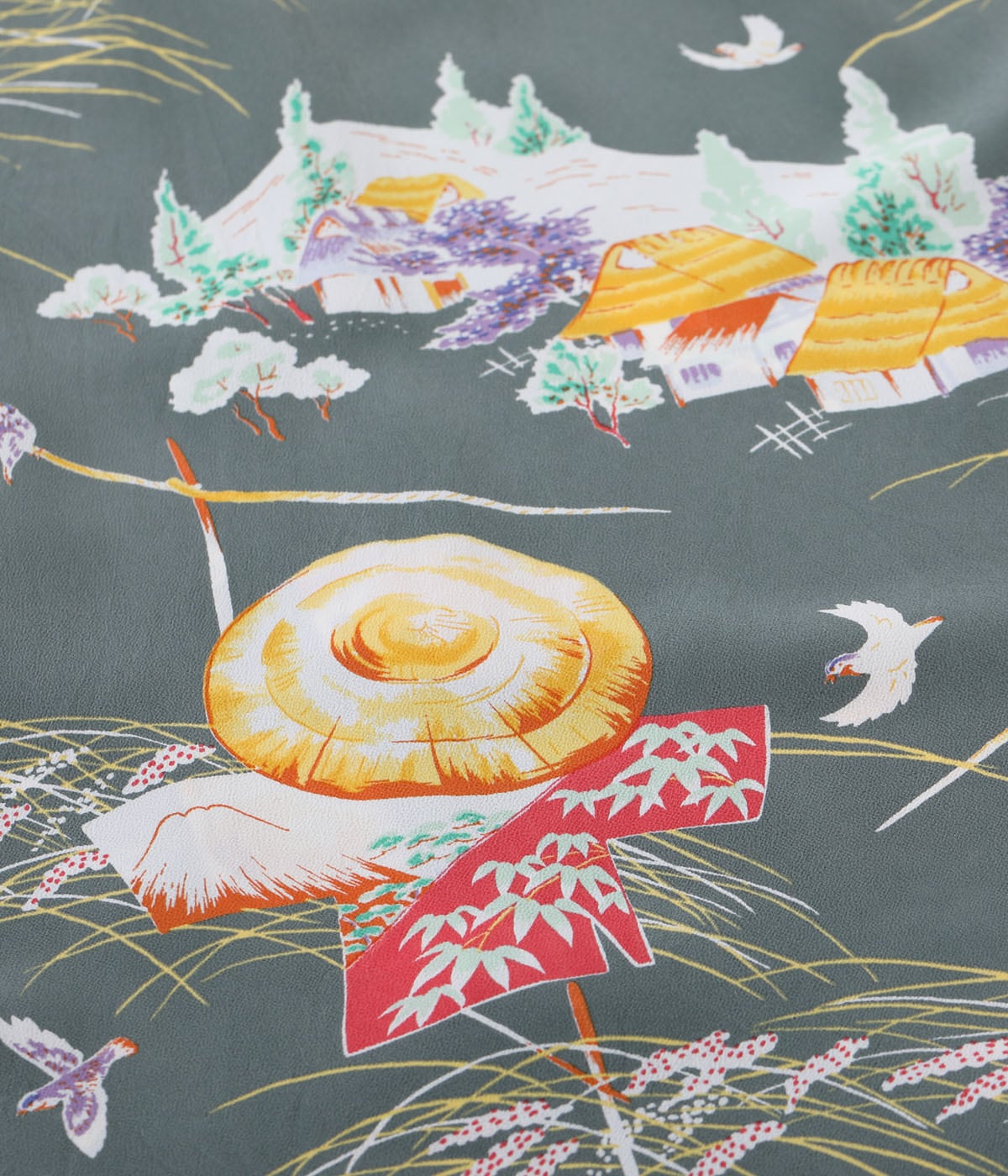 SS39623 RAYON HAWAIIAN SHIRT “SCARECROW” - BLACK