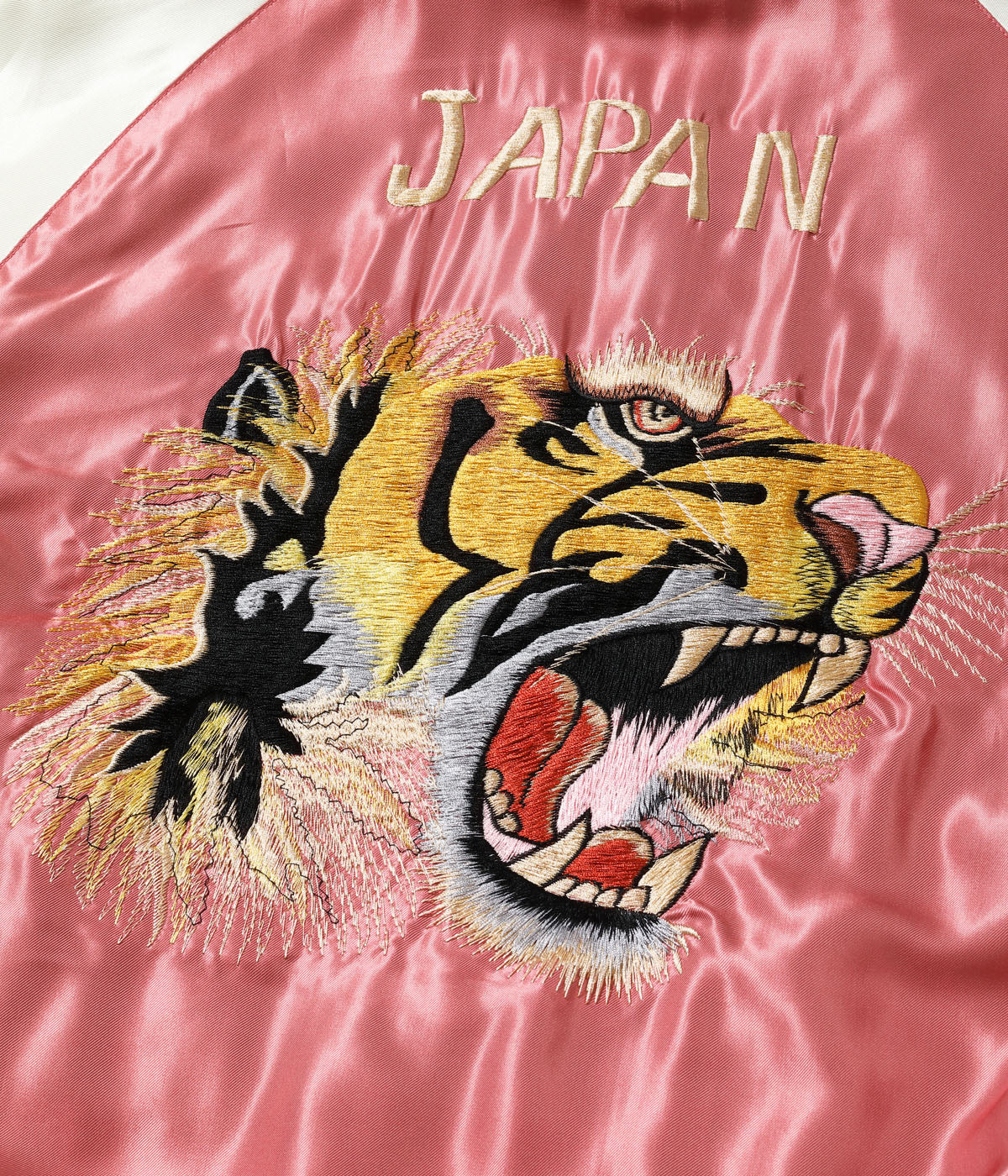 TT15972-119 Early 1950s Style Acetate Souvenir Jacket EAGLE x ROARING TIGER - BLACK/PINK