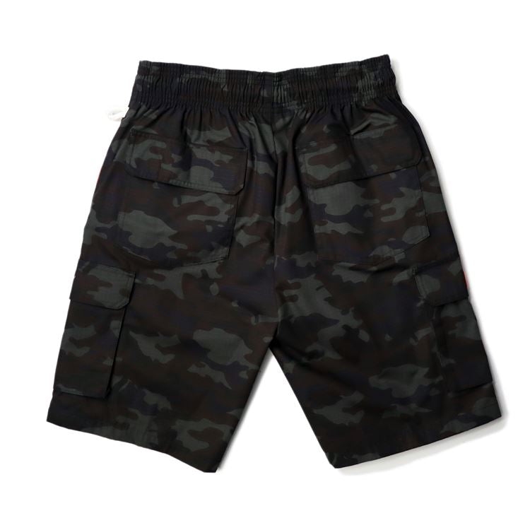 SHORT CHEF PANTS RIPSTOP CAMO BLACK (WOODLAND) - BLACK