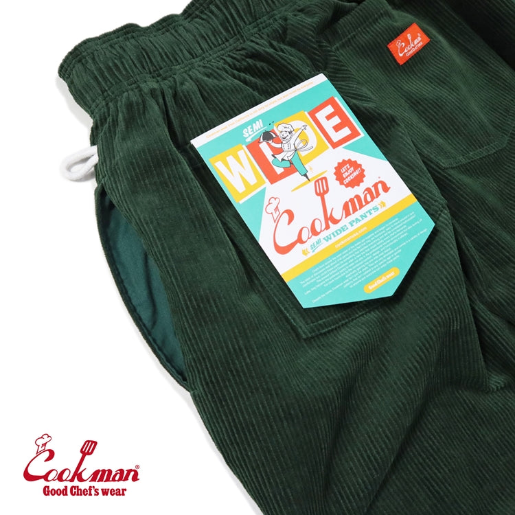 CHEF PANTS SEMIWIDE CORDUROY - DARK GREEN