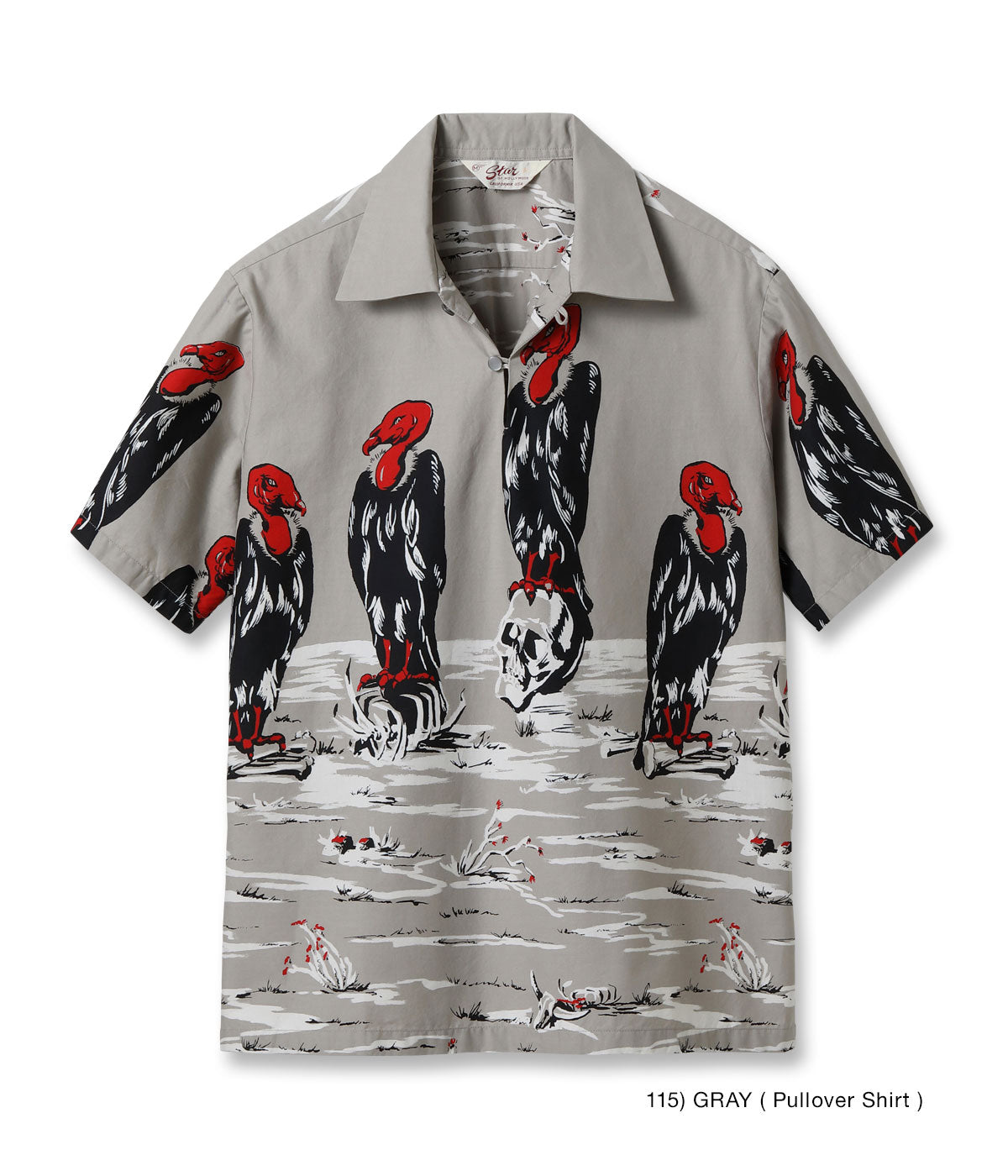SH39311 COTTON TYPEWRITER OPEN SHIRT “CONDOR - GRAY