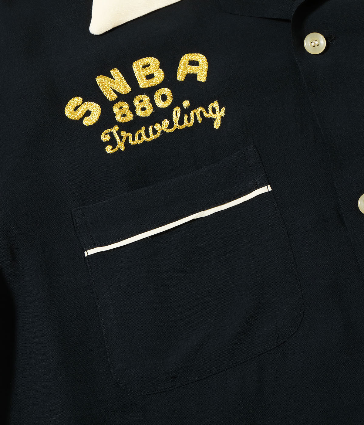 SE39663 RAYON BOWLING SHIRT LEE & SMITH - BLACK