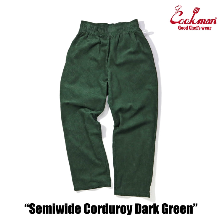 CHEF PANTS SEMIWIDE CORDUROY - DARK GREEN