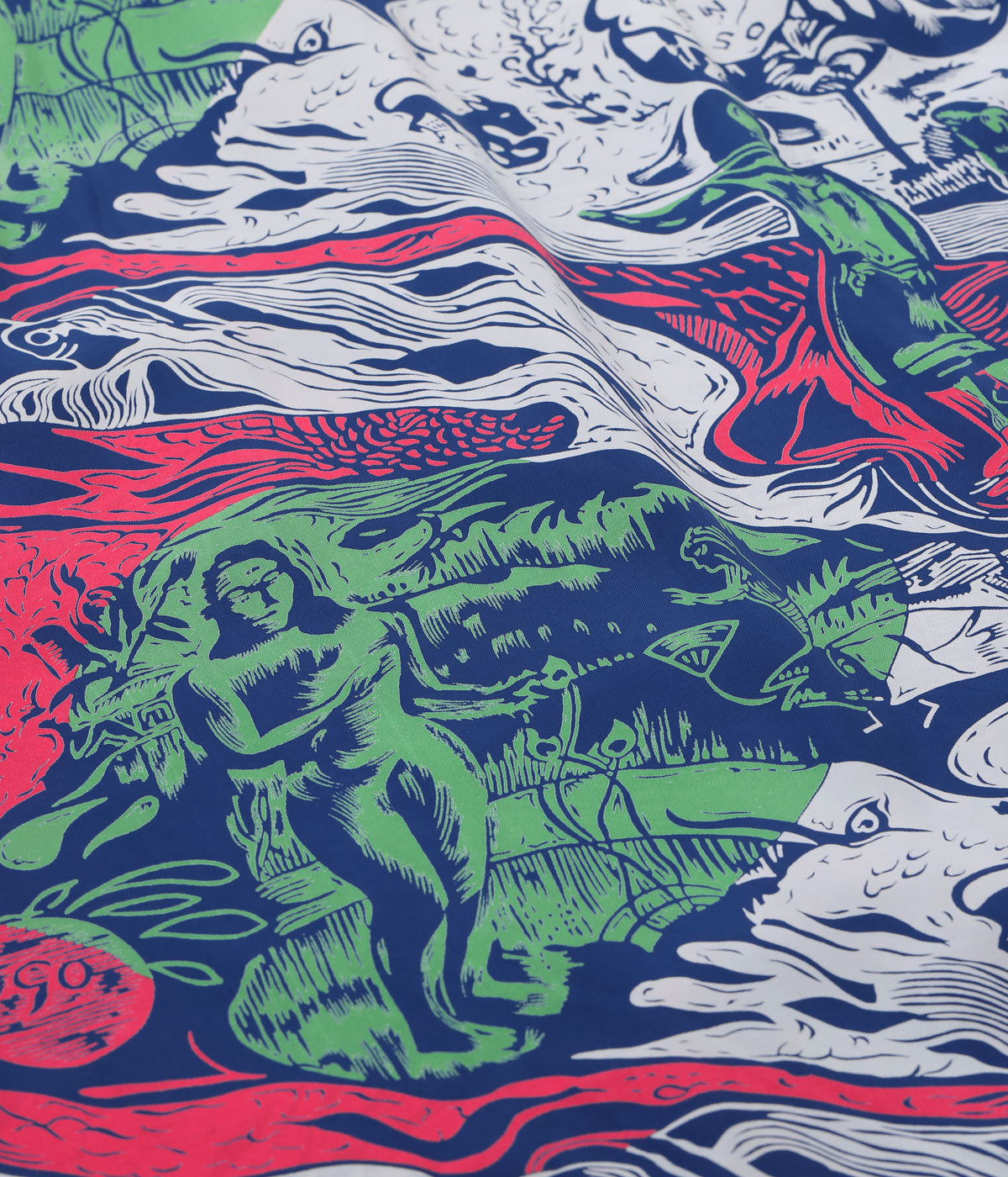 SS39673 SUN SURF SPECIAL EDITION “GAUGUIN WOODCUT MYSTIC” (SHORT SLEEVE) - NAVY