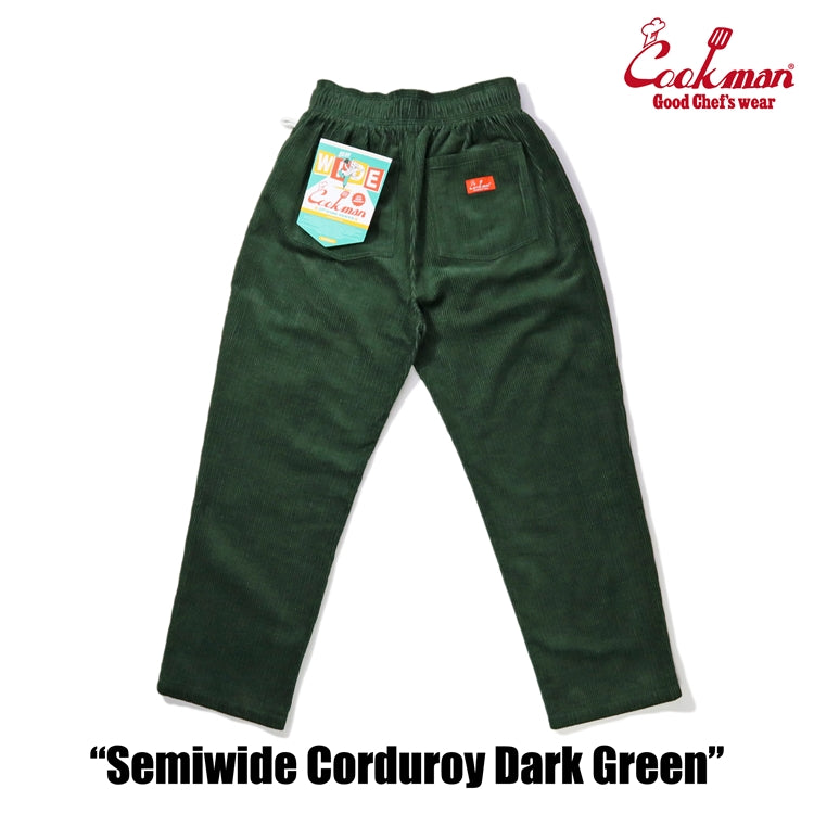 CHEF PANTS SEMIWIDE CORDUROY - DARK GREEN