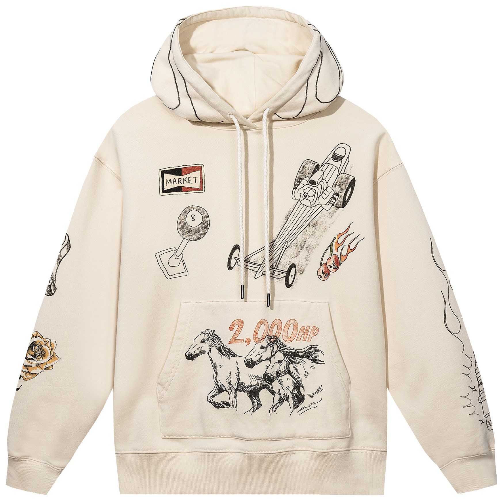 HORSEPOWER HOODIE - ECRU