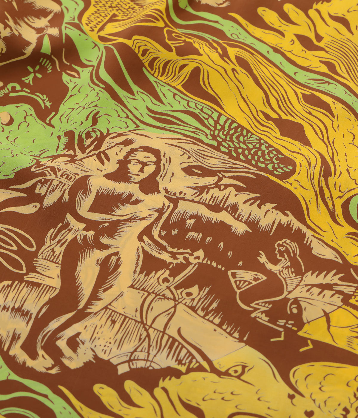 SS39673 SUN SURF SPECIAL EDITION “GAUGUIN WOODCUT MYSTIC” (SHORT SLEEVE) - BROWN