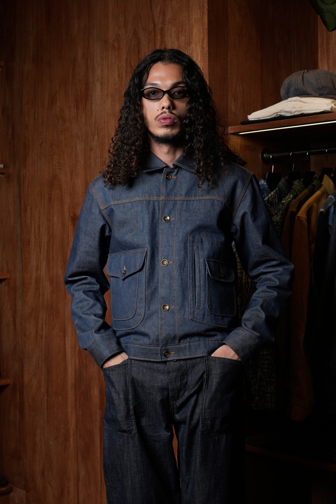 AK/PR/LOT2/JKT/029 Denim Document Jacket with curved yoke White Japanese selvedge - INDIGO