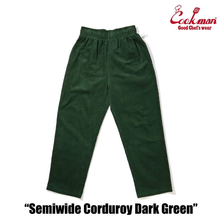 CHEF PANTS SEMIWIDE CORDUROY - DARK GREEN