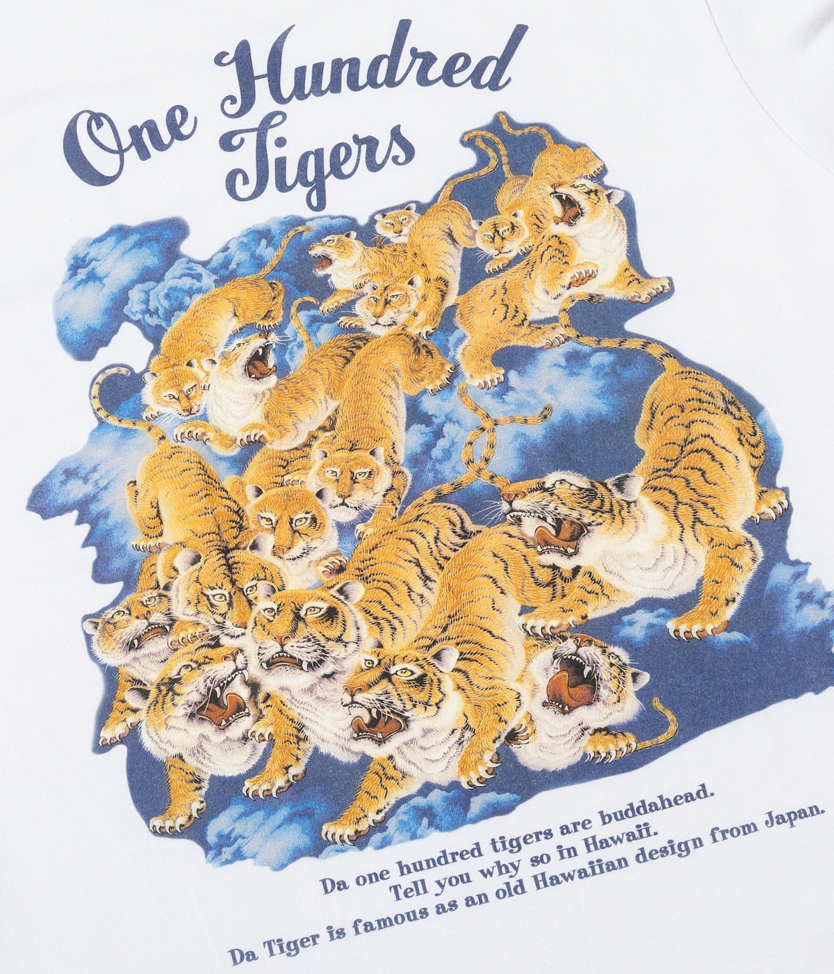 SS79162 SUNSURF PRINT T-SHIRTS “ONE HUNDRED TIGERS” - WHITE