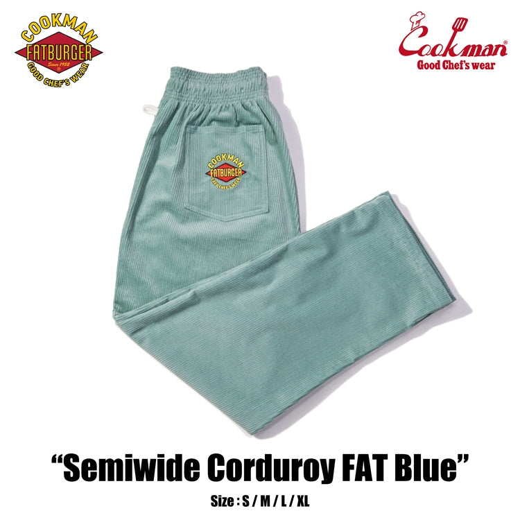 CHEF PANTS SEMIWIDE CORDUROY - FAT BLUE