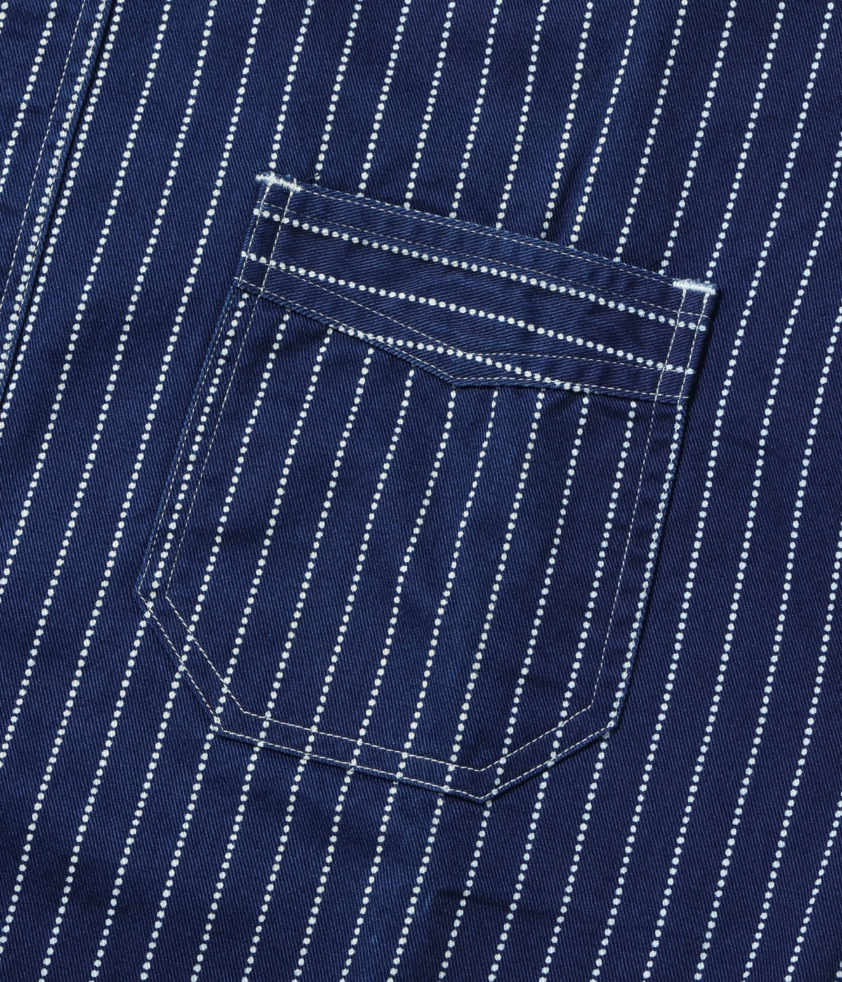 SC36267 FICTION ROMANCE 8.5OZ. WABASH STRIPE WORK SHIRT (SHORT SLEEVE) - INDIGO