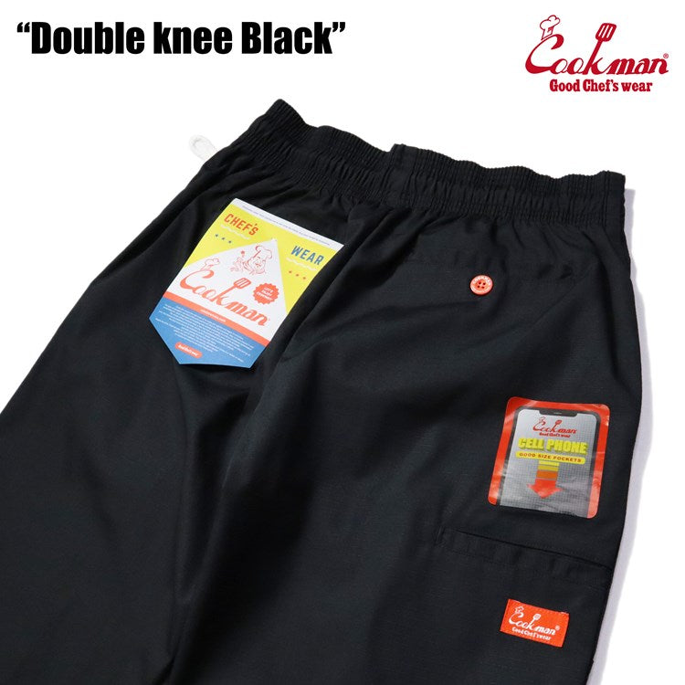 CHEF PANTS DOUBLE KNEE RIPSTOP - BLACK