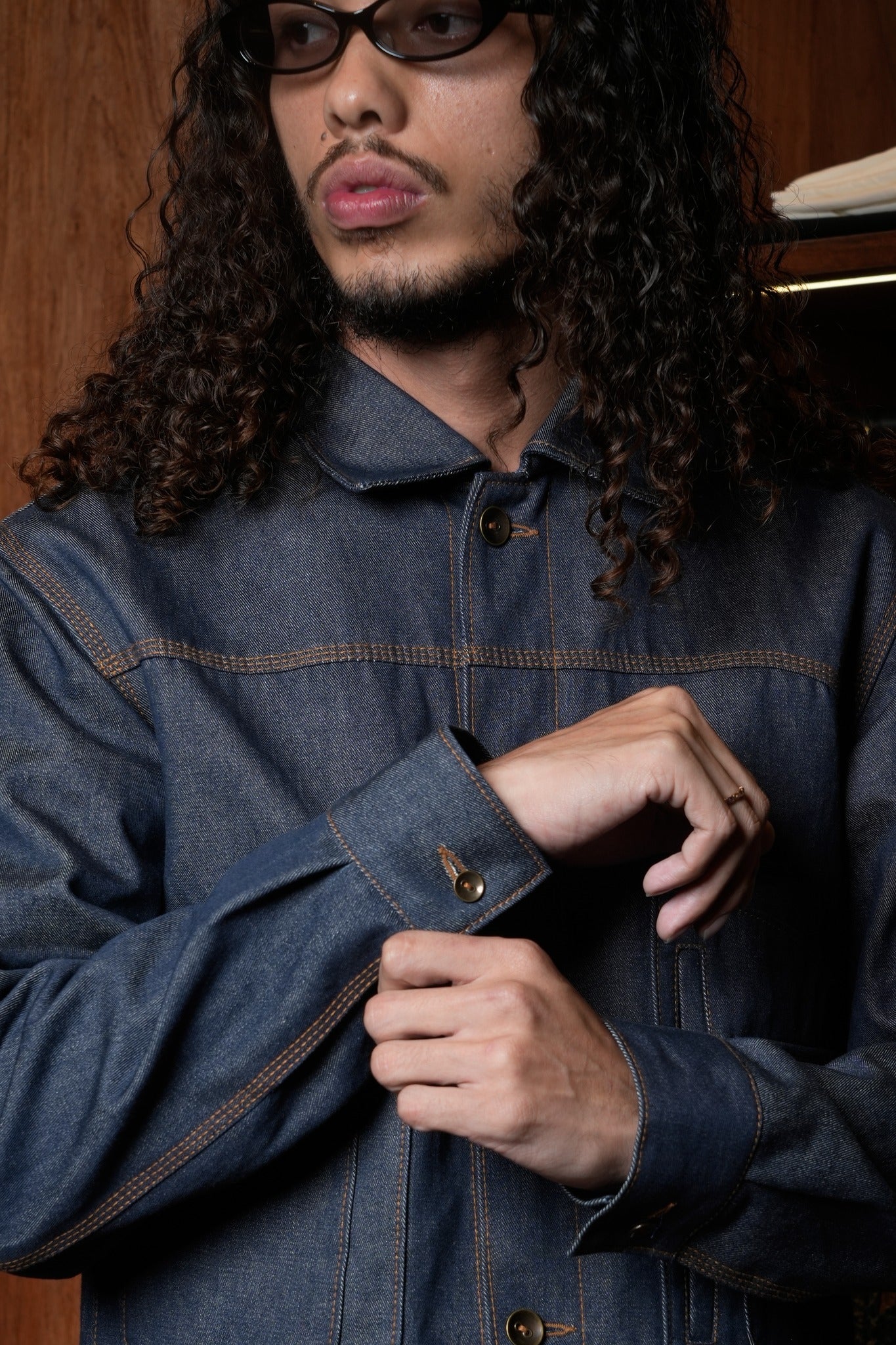 AK/PR/LOT2/JKT/029 Denim Document Jacket with curved yoke White Japanese selvedge - INDIGO