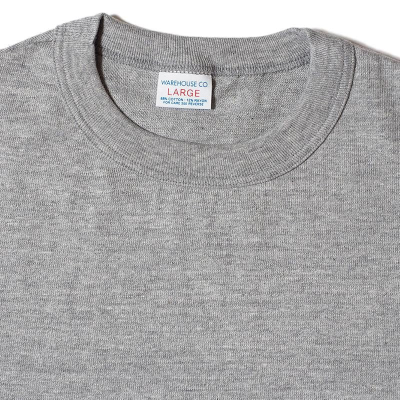4096 88/12 HEATHER CREW NECK T PLAIN - GRAY