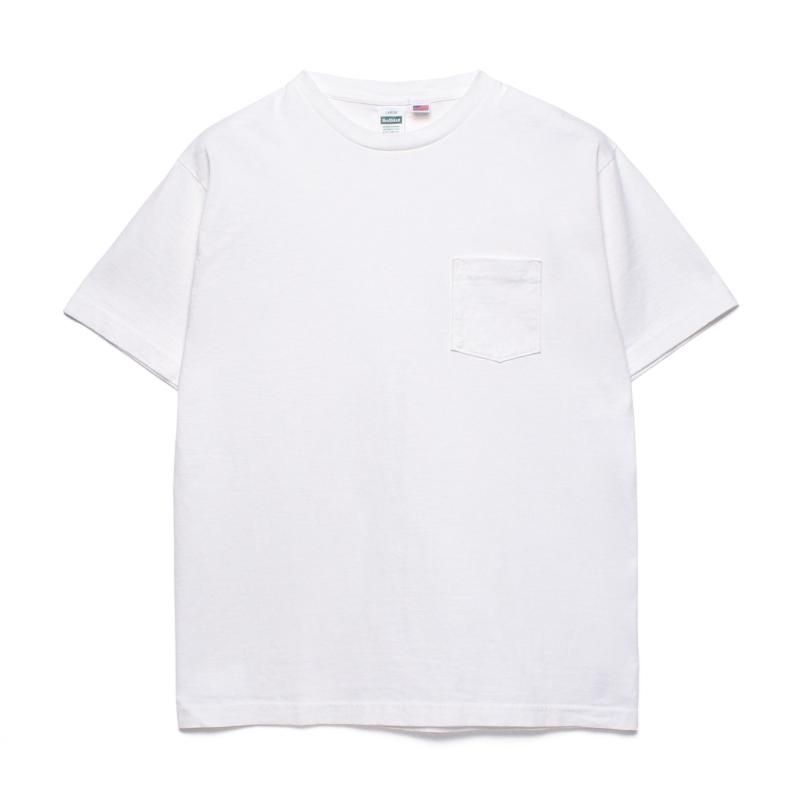 Crew Neck Short Sleeve Pocket T-Shirt - WHITE