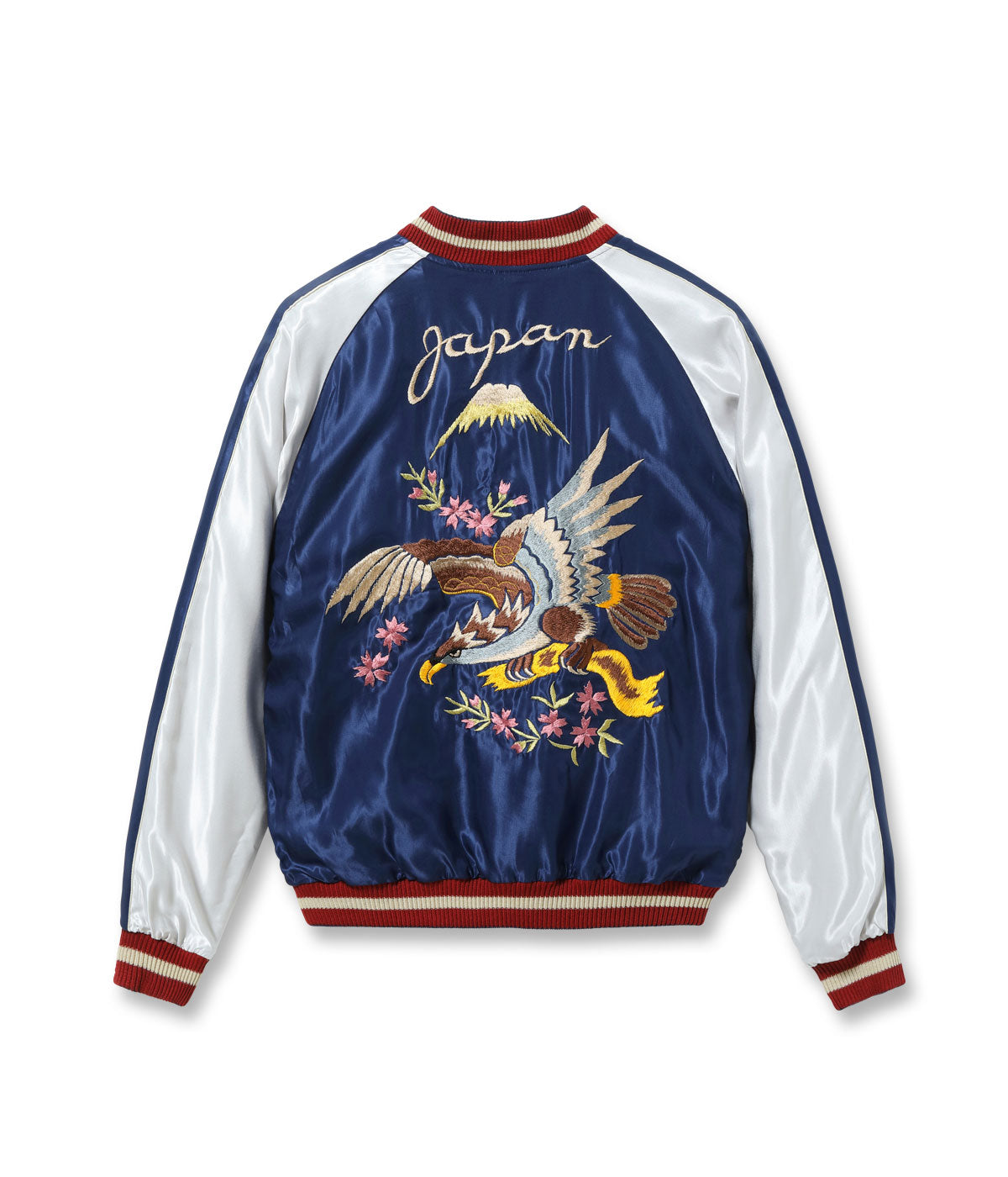 TT15972-119 Early 1950s Style Acetate Souvenir Jacket EAGLE x ROARING TIGER - GREEN/NAVY
