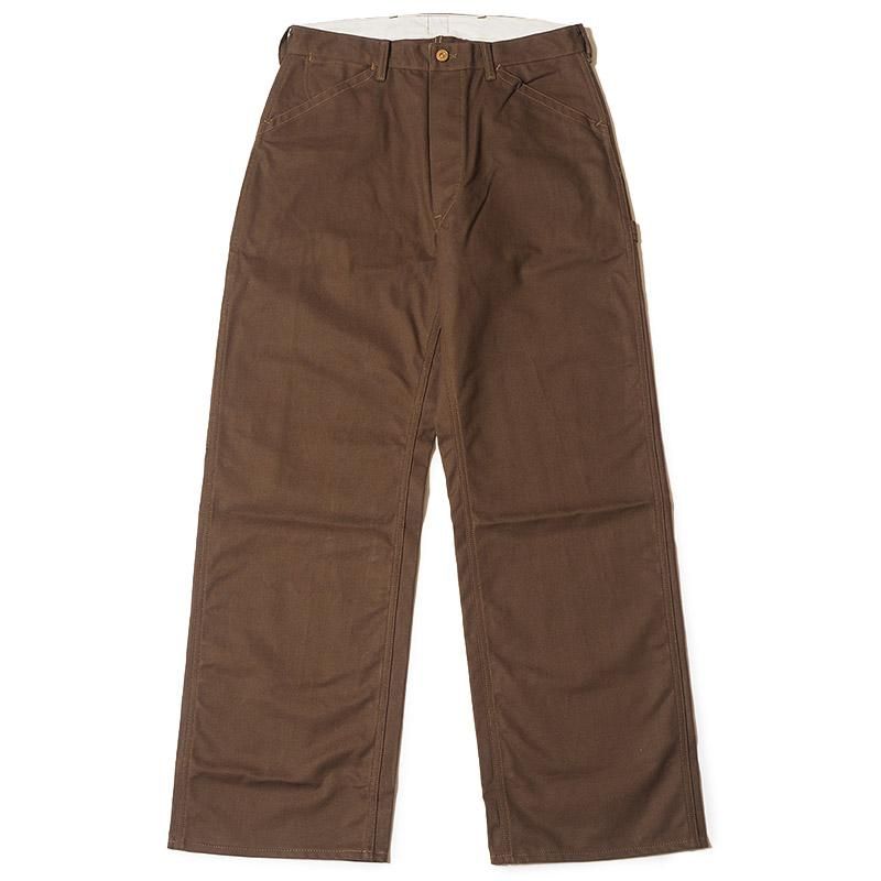 JG-12 late 30s to early 40s Ironworkers Trousers Duck ONE WASH - Duck Brown