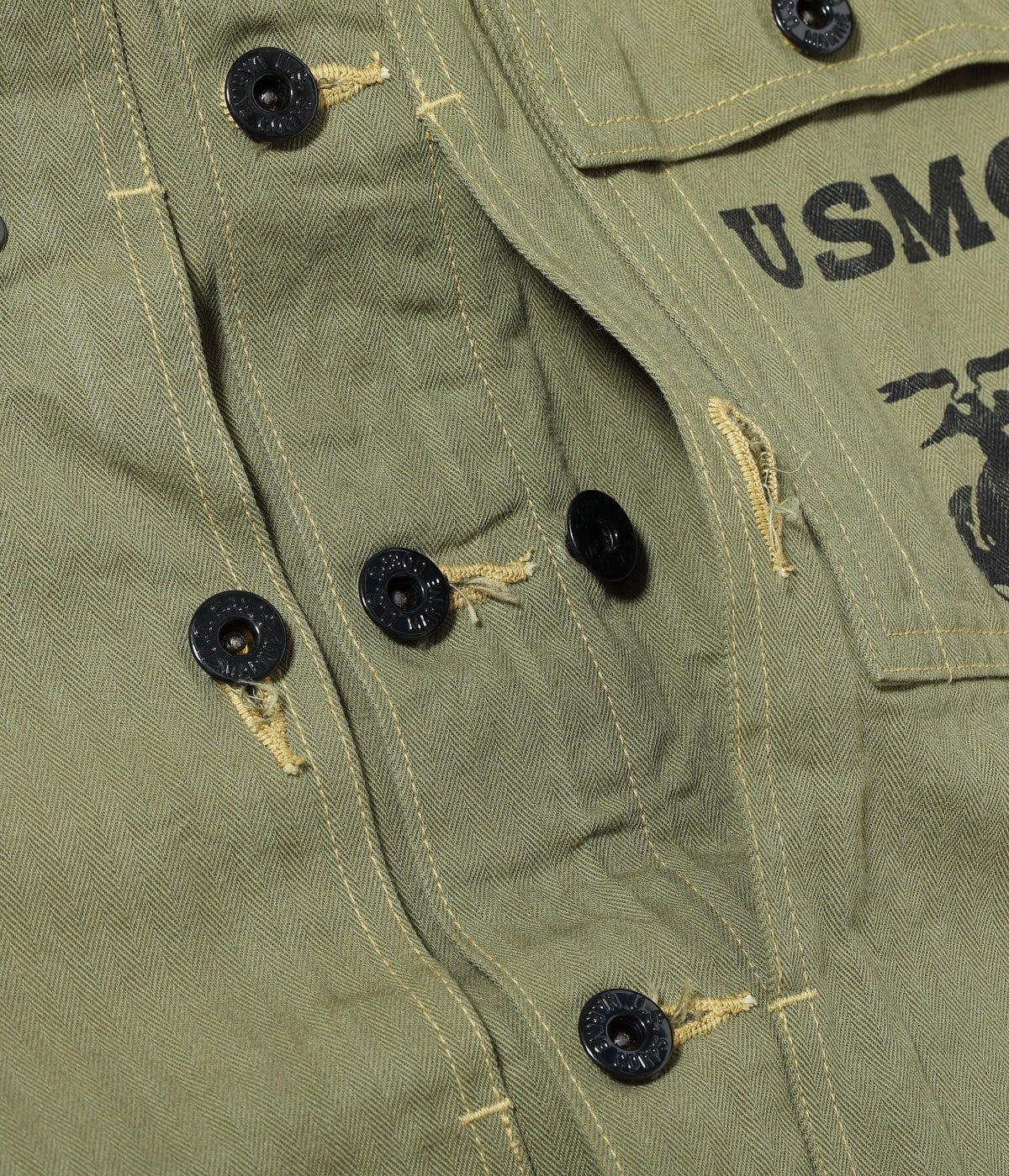 BR15123 US MARINE CORPS M-1944 HERRINGBONE UTILITY JACKET - OLIVE