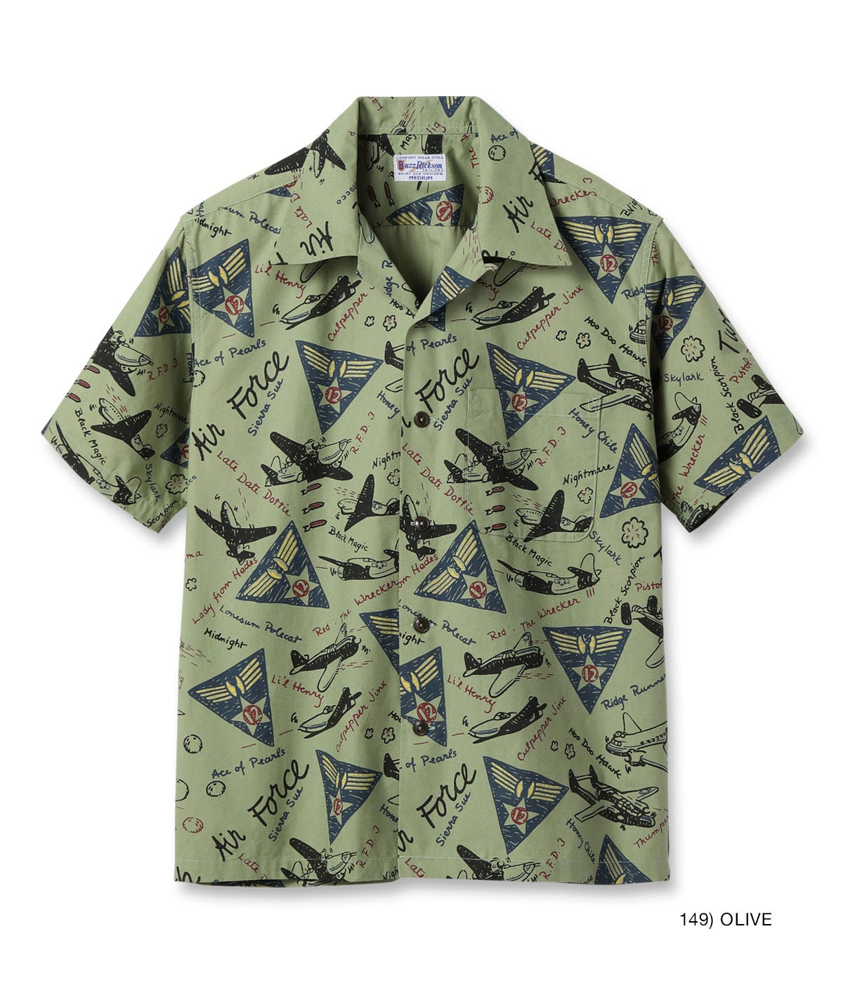BR39323 TWELFTH AIR FORCE PRINT SHIRT - OLIVE