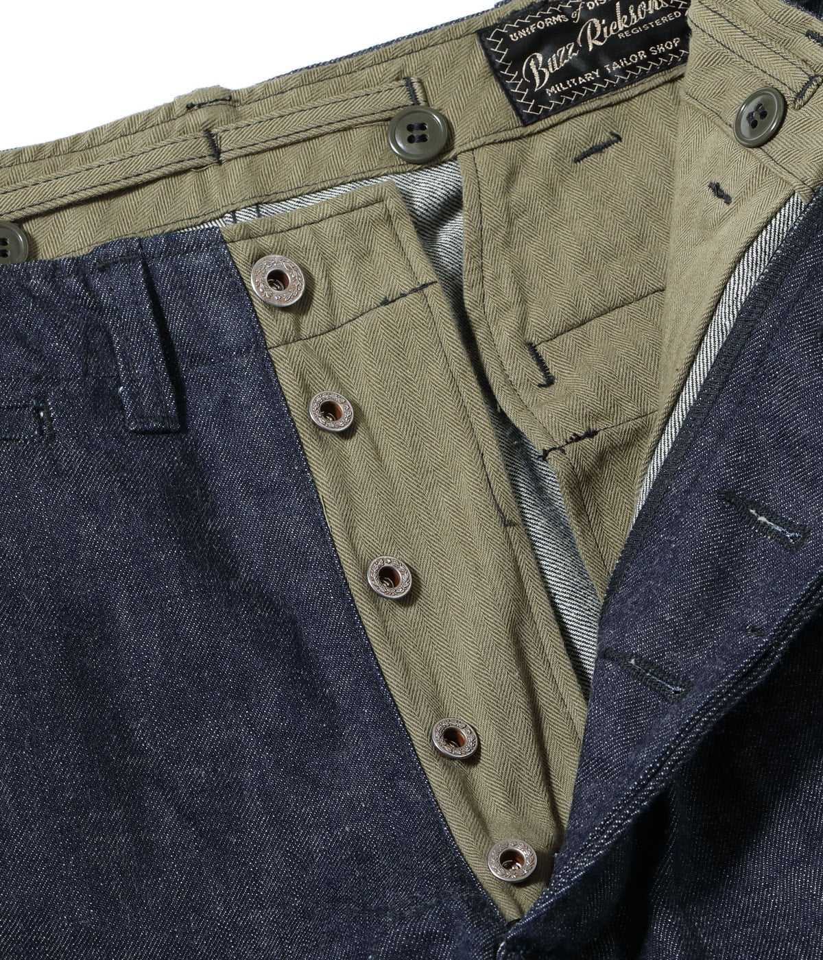 BR42596 TROUSERS FIELD Type M-1943 “DENIM CIVILIAN MODEL” - INDIGO