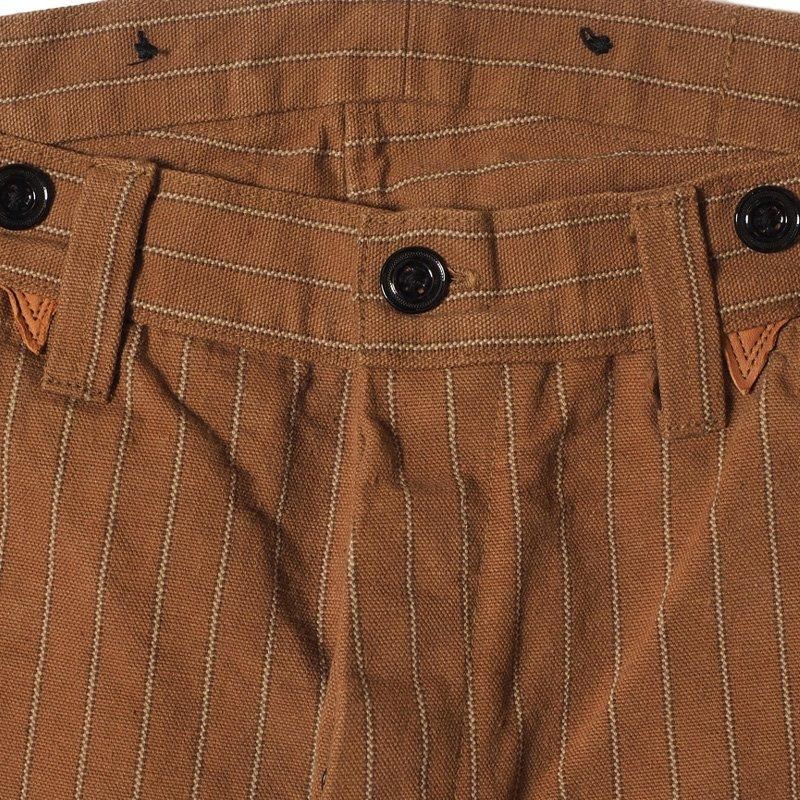 1229 1900 4-POCKET HEAVY LEATHER BOUND OVERALL DUCK STRIPE - DUCK STRIPE