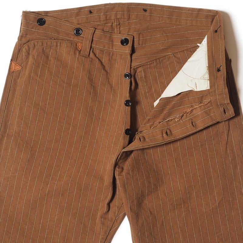 1229 1900 4-POCKET HEAVY LEATHER BOUND OVERALL DUCK STRIPE - DUCK STRIPE