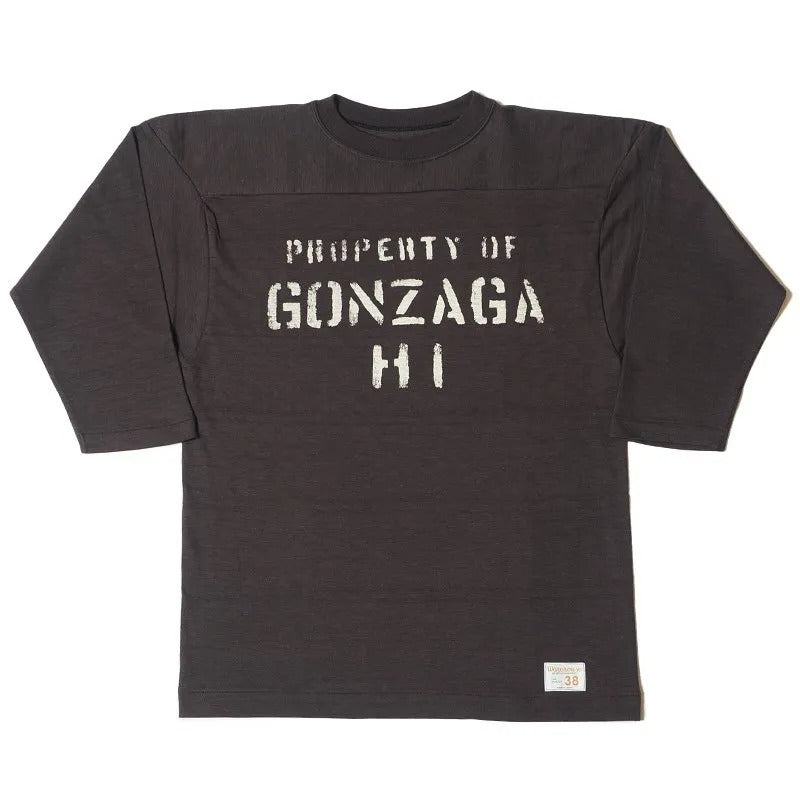 4063 3/4 Sleeve Football Tee GONZAGA HI - BLACK