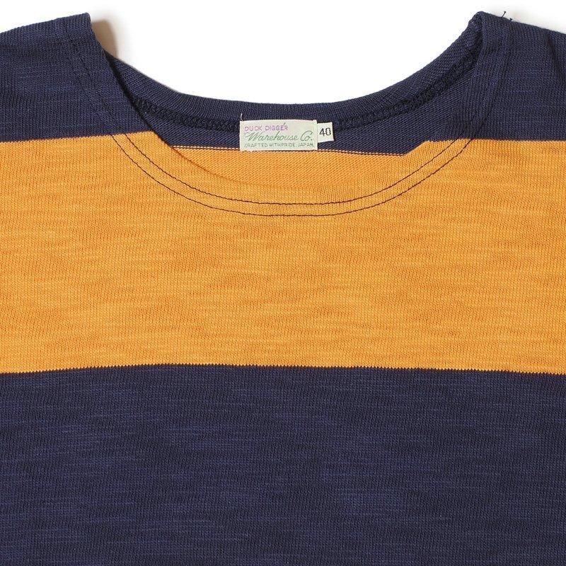 4109 SHORT SLEEVE STRIPED TEE - NAVY/ORANGE