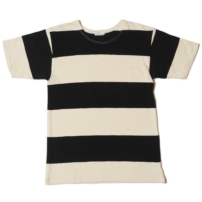 4109 SHORT SLEEVE STRIPED TEE - BLACK/NATURAL