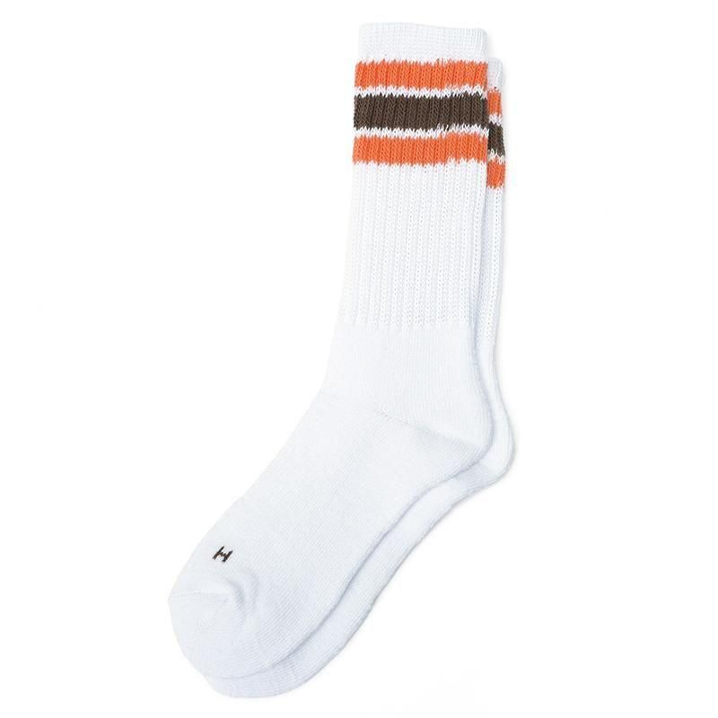 COLOR-BLOCKED 3-STRIPE CREW NECK SOCKS (3-PACK) - STRIPES ON A WHITE