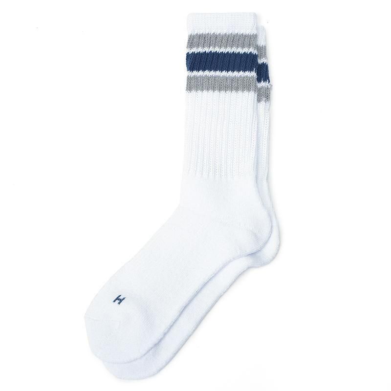 COLOR-BLOCKED 3-STRIPE CREW NECK SOCKS (3-PACK) - STRIPES ON A WHITE