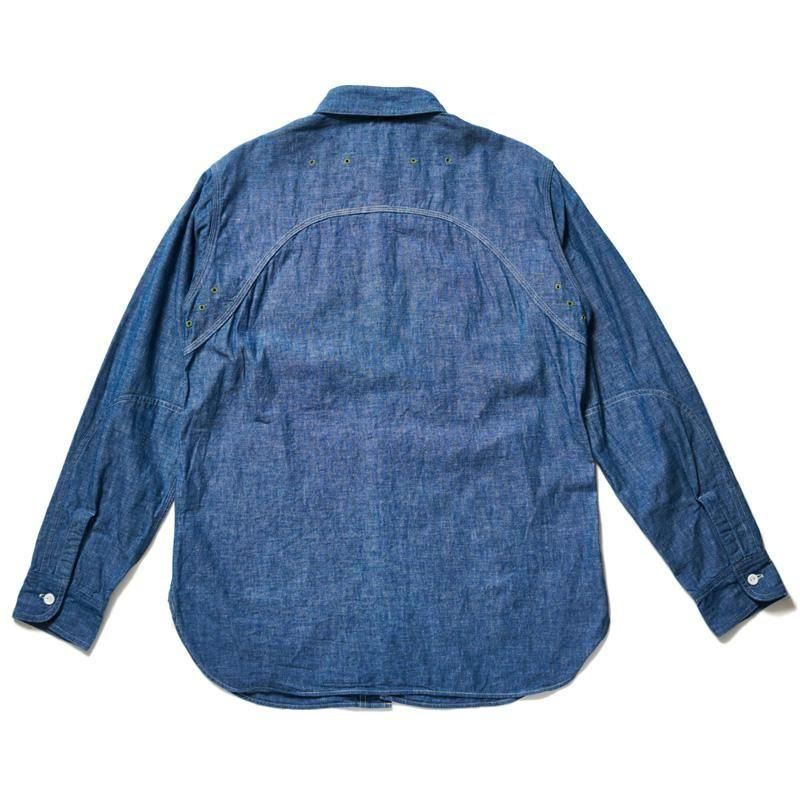 3064 VENTILATION TRIPLE STITCH CHAMBRAY SHIRTS - SAX