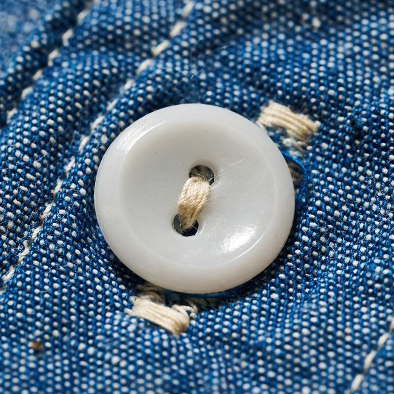3064 VENTILATION TRIPLE STITCH CHAMBRAY SHIRTS - SAX