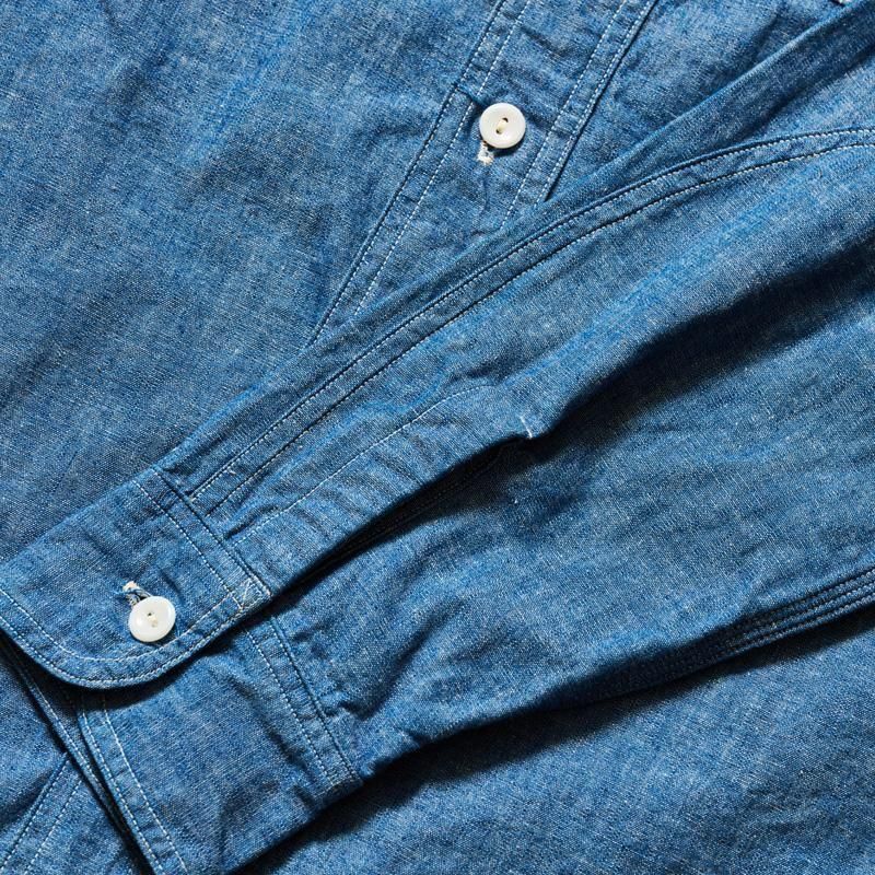 3064 VENTILATION TRIPLE STITCH CHAMBRAY SHIRTS - SAX