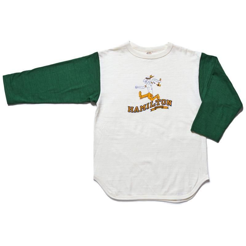 4800 3/4 SLEEVE BASEBALL TEE HAMILION - CREAM/GREEN