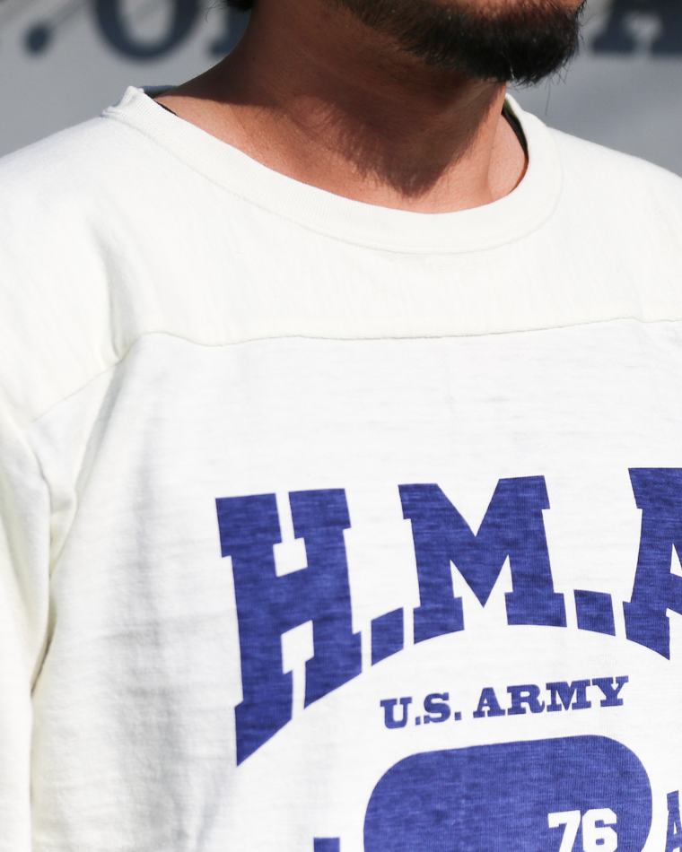 SS69656 H.M.A SLUB YARN FOOTBALL TEE - OFF WHITE