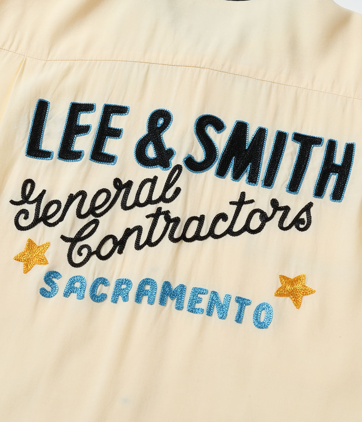 SE39663 RAYON BOWLING SHIRT LEE & SMITH - OFF WHITE