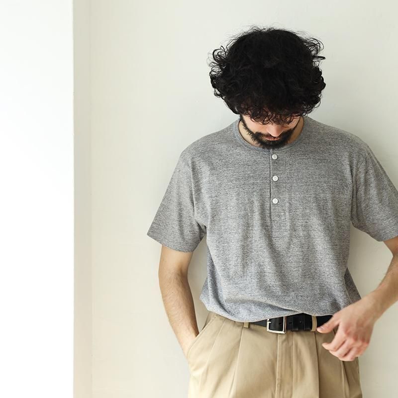 Tompkins Henley Neck Short-Sleeve T-Shirt - HEATHER GRAY