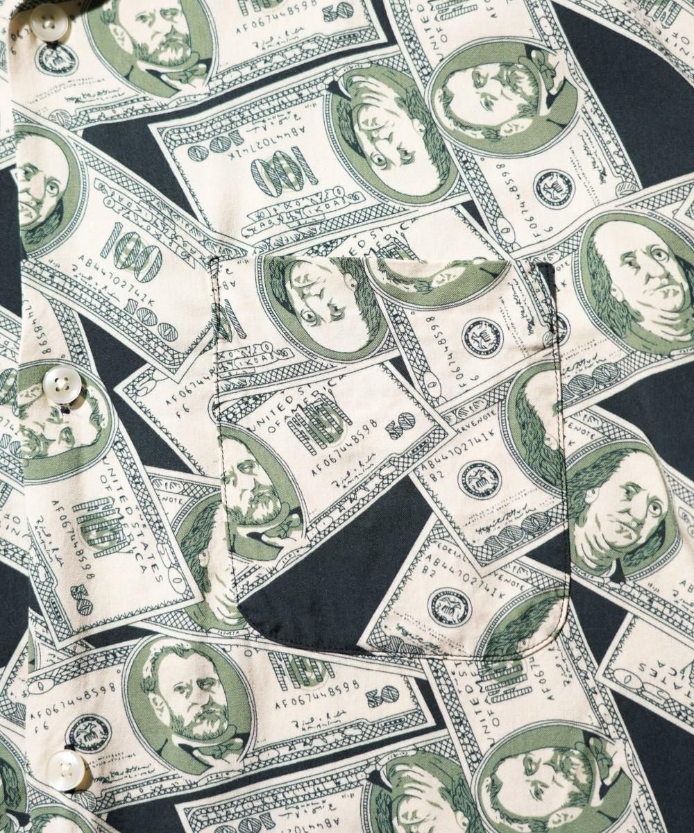 PRINTED LOOP COLLAR SS SHIRT - MONEY