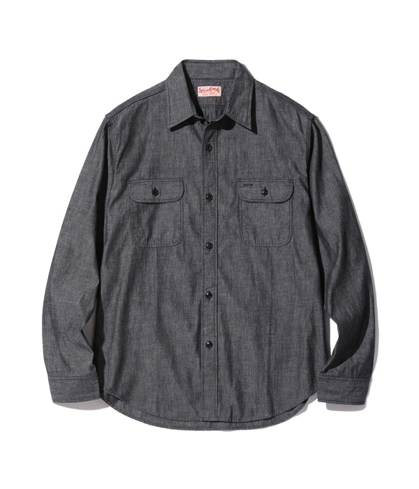 SC29159 / BLACK CHAMBRAY WORK SHIRT - BLACK