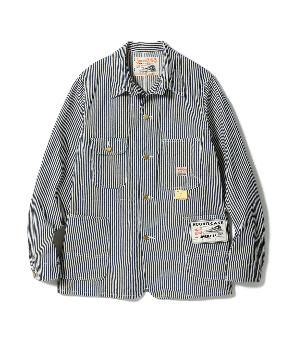 SC15656 11oz. HICKORY STRIPE WORK COAT - HICKORY