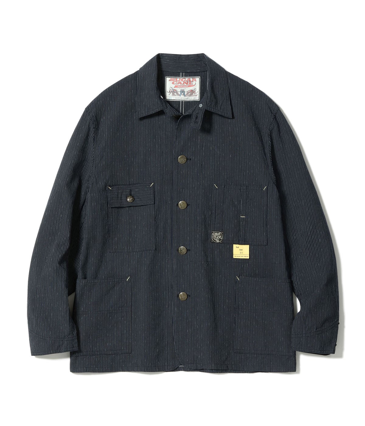 SC15700 FICTION ROMANCE 8oz. INDIGO STRIPE WORK COAT - INDIGO